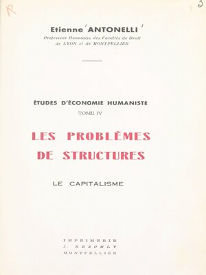 cover image of Études d'économie humaniste (4)